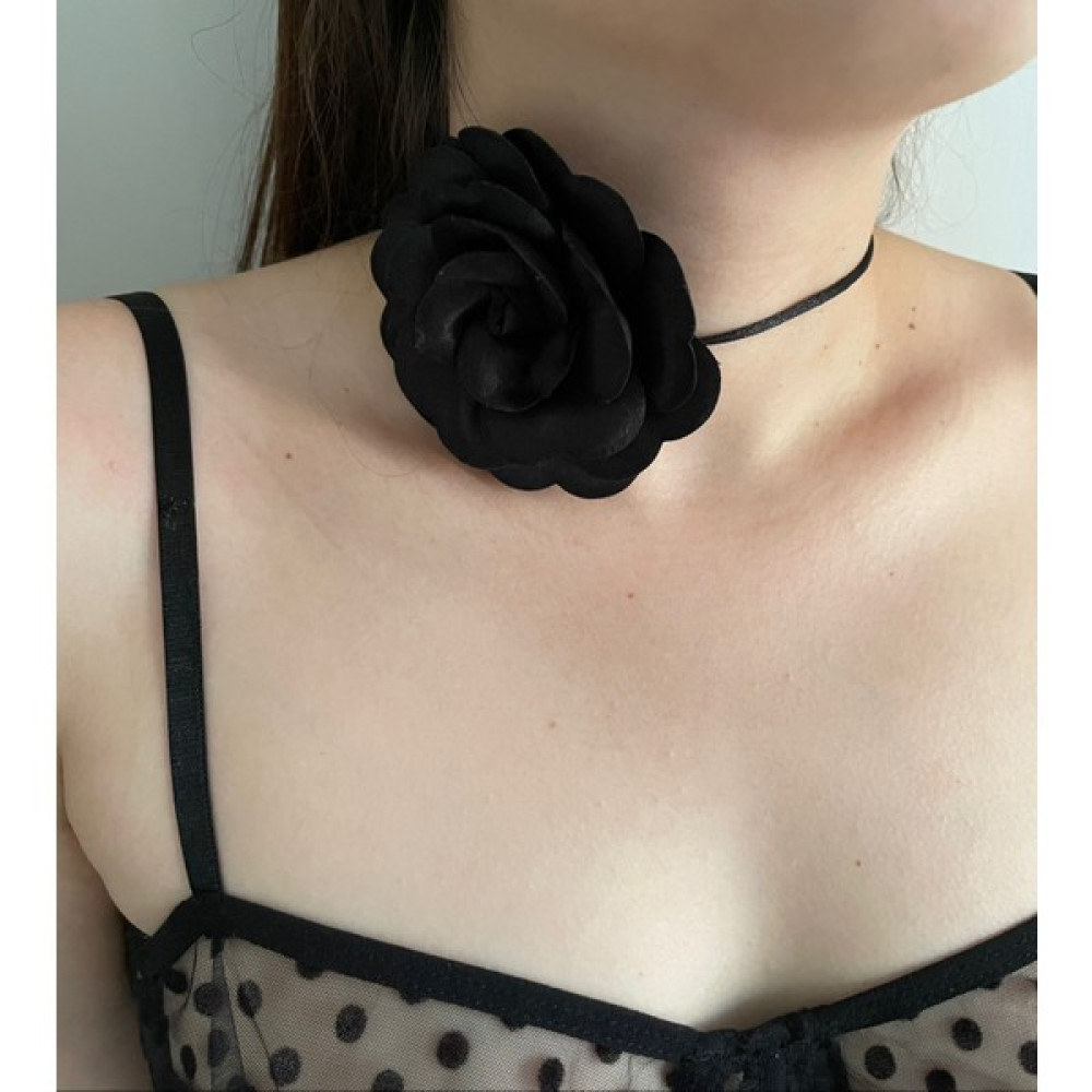 Dante Trend Bağcıklı Kumaş Çiçek Choker Kolye Gül Kolye Bijuteri Kolye Fiyatı