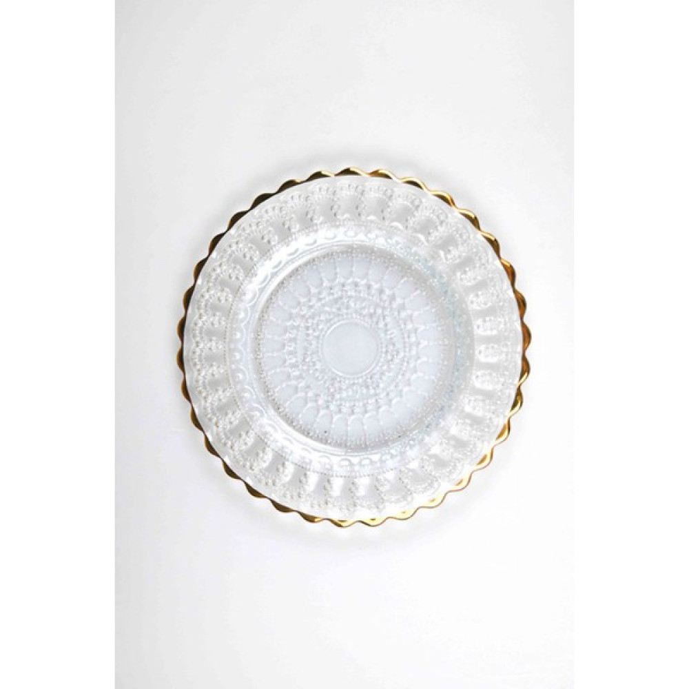 Dantel Desenli Cam Pasta Servis Sunum Tabağı 22 cm - 1 Adet Mutfak Gereçleri Fiyatı
