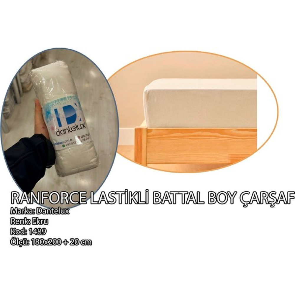 Dantelux 1489 Battalboy Lastikli Çarşaf - Ekru - 180 x 200 cm Nevresim Takımı Fiyatı