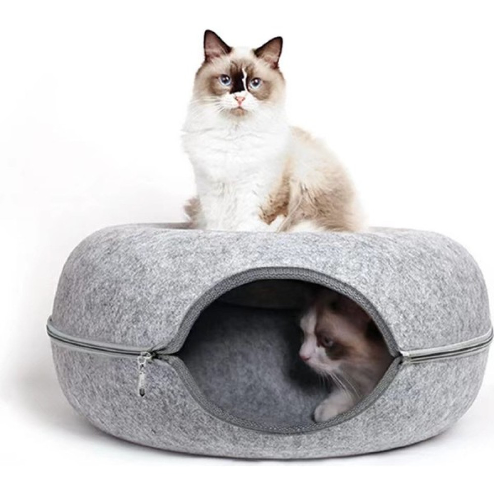 Danxin Store Konforlu Kapalı Kedi Yatağı 2'si 1 Arada Makinede Yıkanabilir Kedi Yatakları Yarı Kapalı Kedi Mağara Yatağı (Yurt Dışından) - Açık Gri Evcil Hayvan Ürünleri Fiyatı
