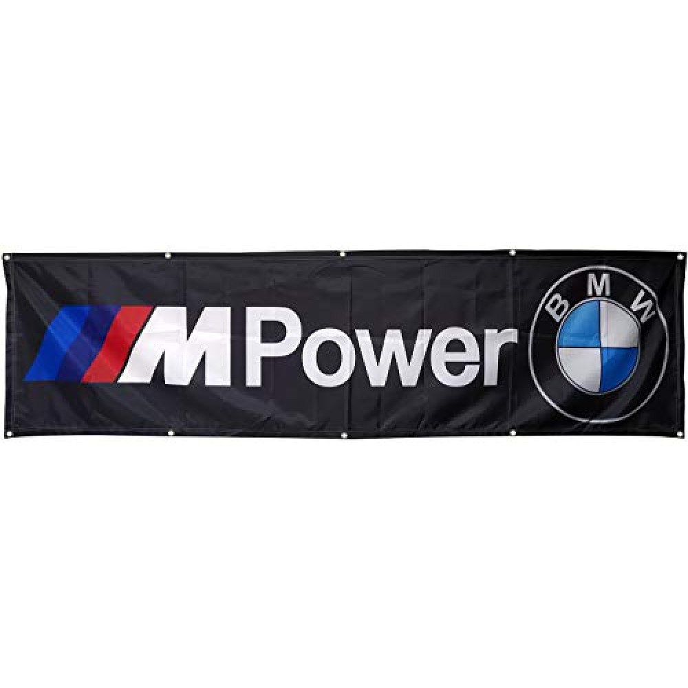 Daoops BMW Flag M Power Automotive Repair Racing 2x8ft Banner