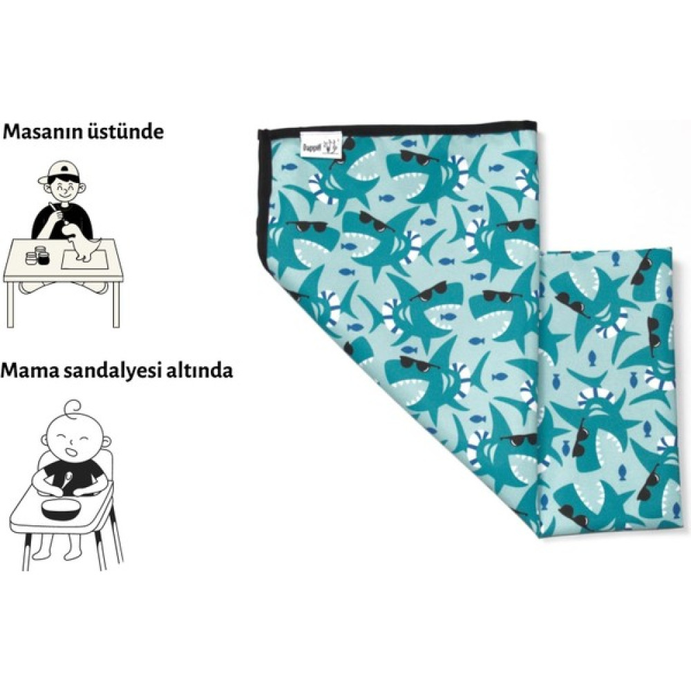 Dappia Su Geçirmez Mama Sandalye Alt Örtüsü / Aktivite Örtüsü - Su Yeşili Mama Sandalyesi ve Aksesuarı Fiyatı