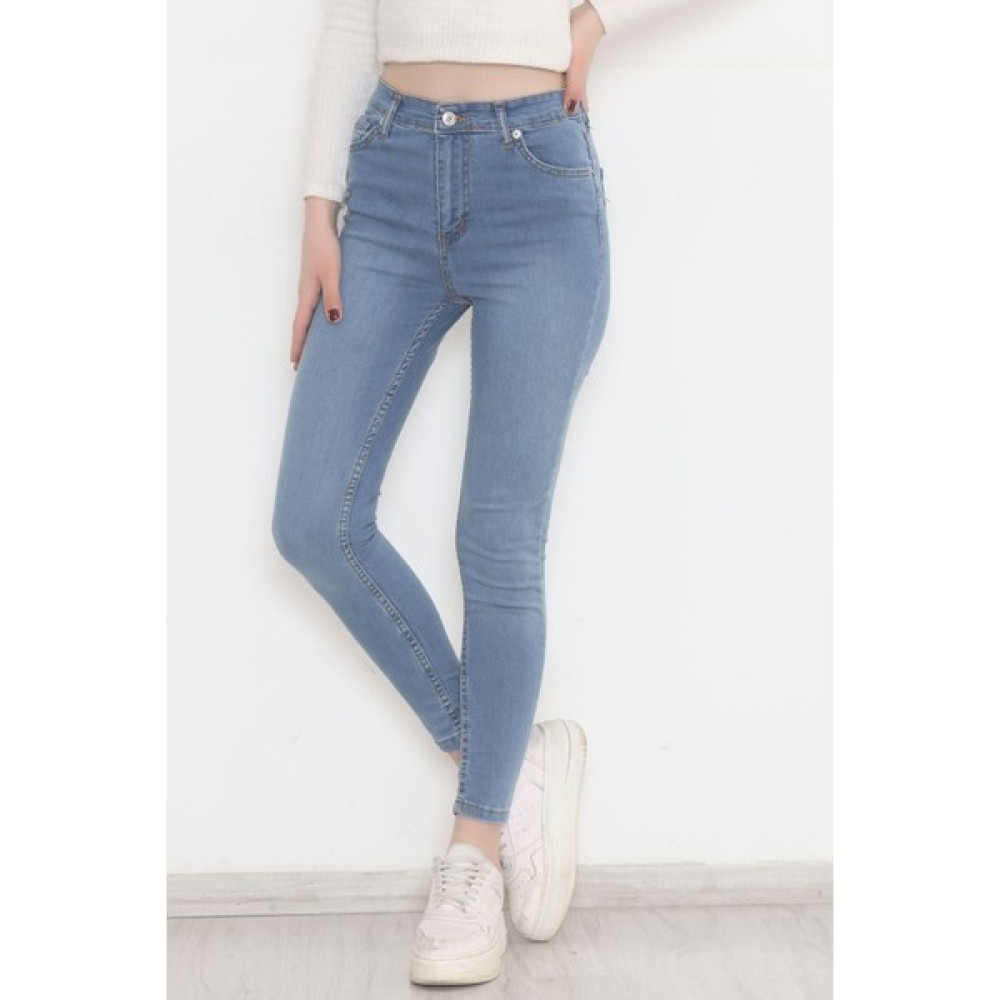 Dar Paça Kot Pantolon Açıkmavi - 5230.1606. Bayan Jeans / Kot Pantolon Fiyatı