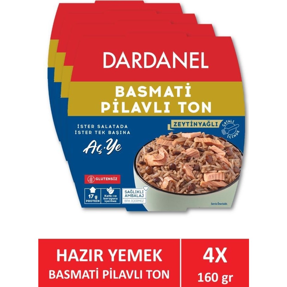 Dardanel Aç Ye Hazır Yemek Basmati Pilavlı Ton Balığı 160 gr x 4 Adet Diğer Fiyatı