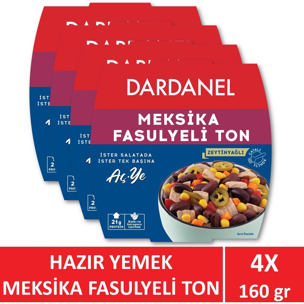 Dardanel Aç Ye Meksika Fasulyeli Ton Balığı 4 x 160 gr Diğer Fiyatı