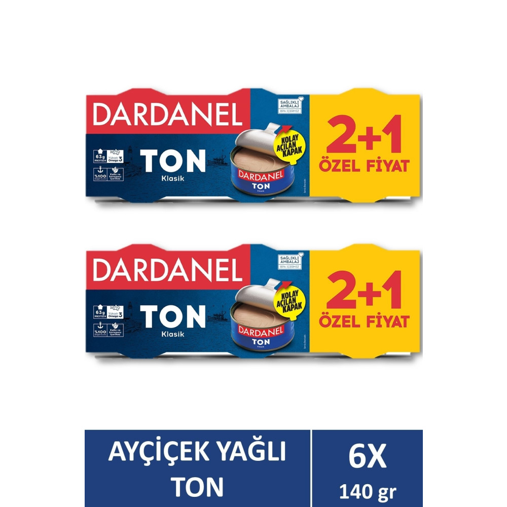 Dardanel Ayçiçek Yağlı Ton Balığı 3x140 gr X 2 Adet . Konserve Fiyatı