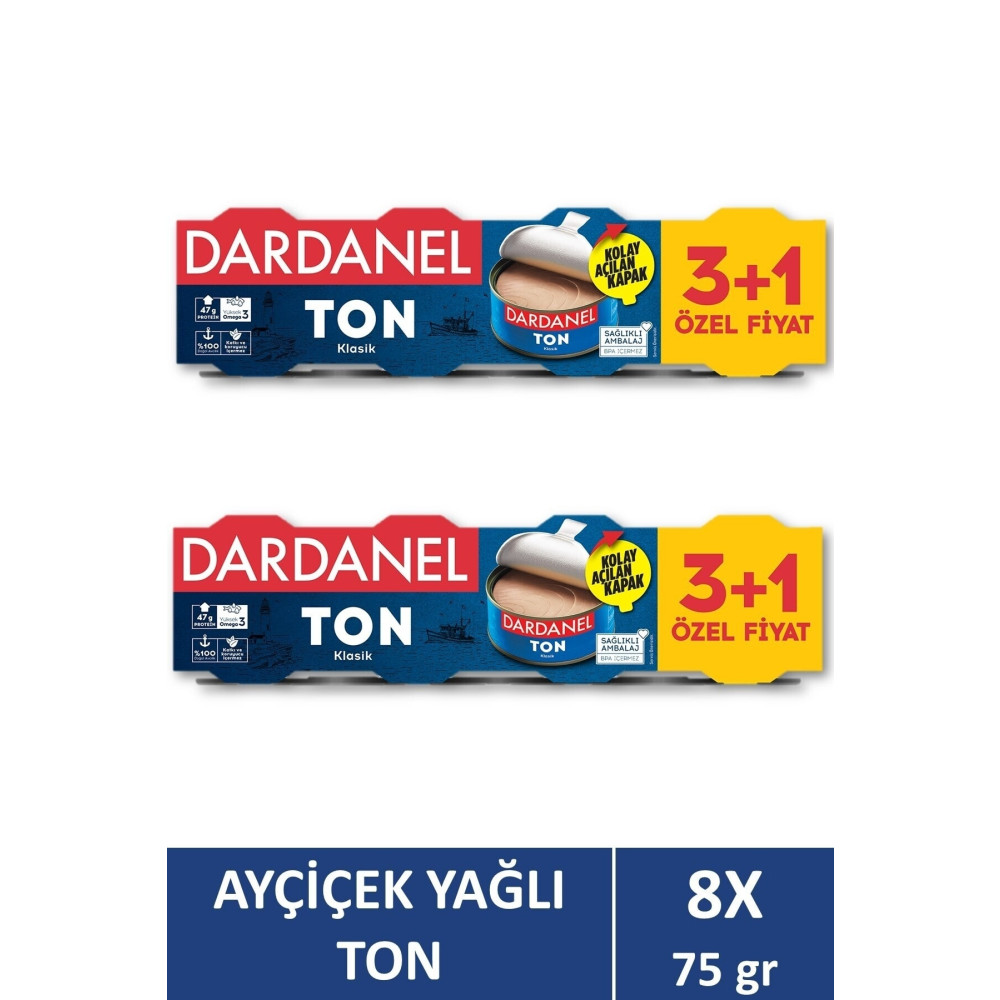 Dardanel Ayçiçek Yağlı Ton Balığı 4x75 gr X 2 Adet . Konserve Fiyatı