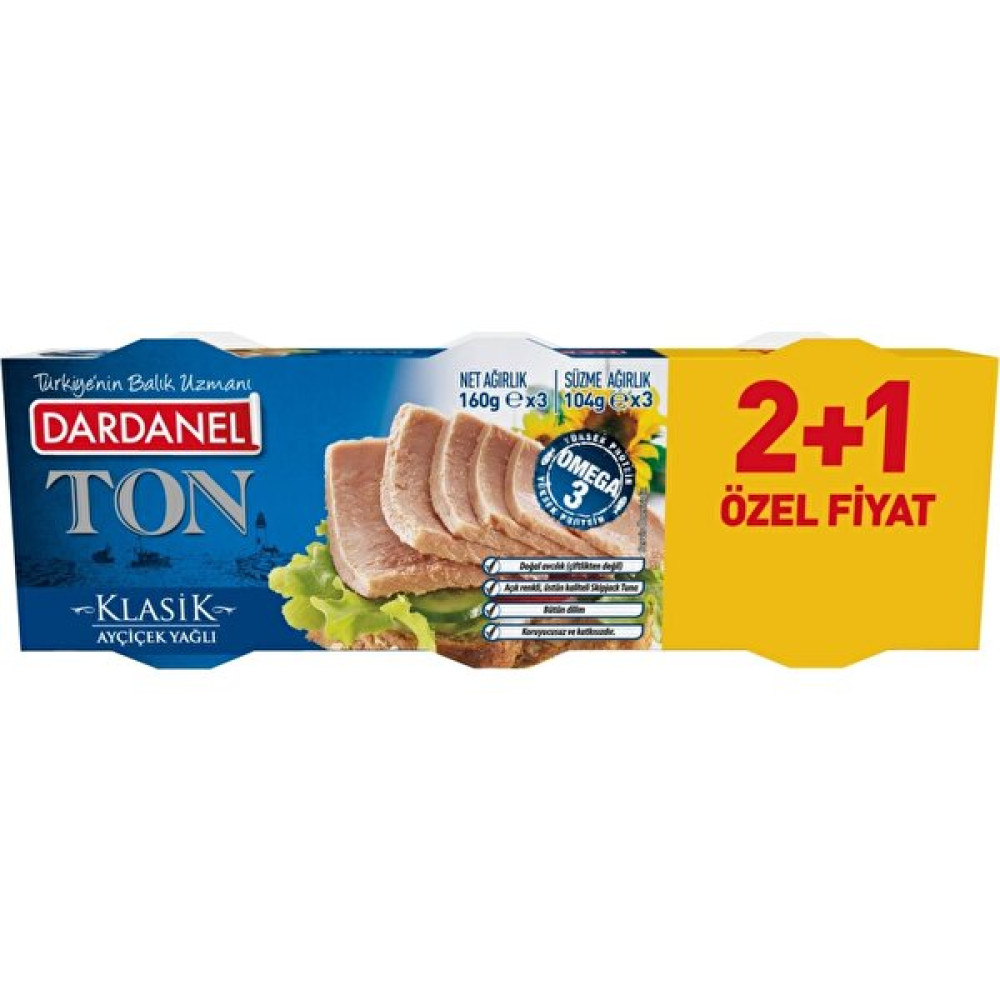 Dardanel Ton Balığı Bitkisel Yağlı 160 Gr X 3 Konserve Fiyatı