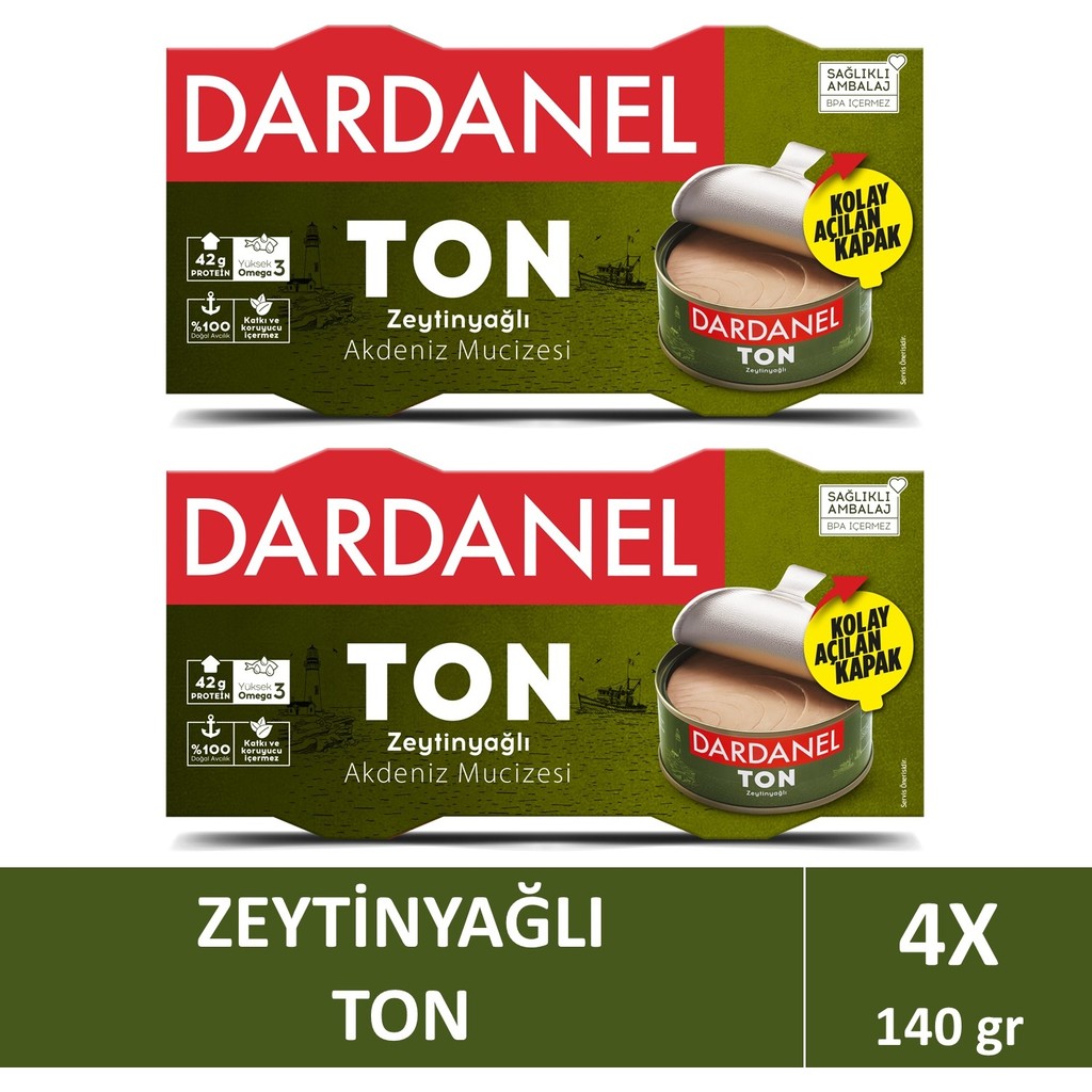 Dardanel Zeytinyağlı Ton Balığı 2x140 gr x 2 Adet Hızlı Hazırlanır Lezzetli Akdeniz Mucizesi - 1 Adet Diğer Fiyatı