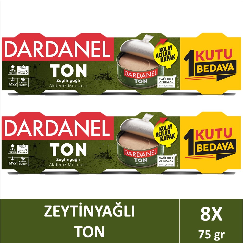 Dardanel Zeytinyağlı Ton Balığı 600 gr 8 Porsiyon Akdeniz Menşeli Lezzetli Hazır Yiyecek Diğer Fiyatı
