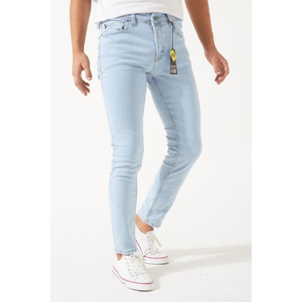 Dark Lavish Erkek Buz Mavi Jean Italyan Kesim Denım Skinny Likralı Kot pantolon Erkek Jeans / Kot Pantolon Fiyatı