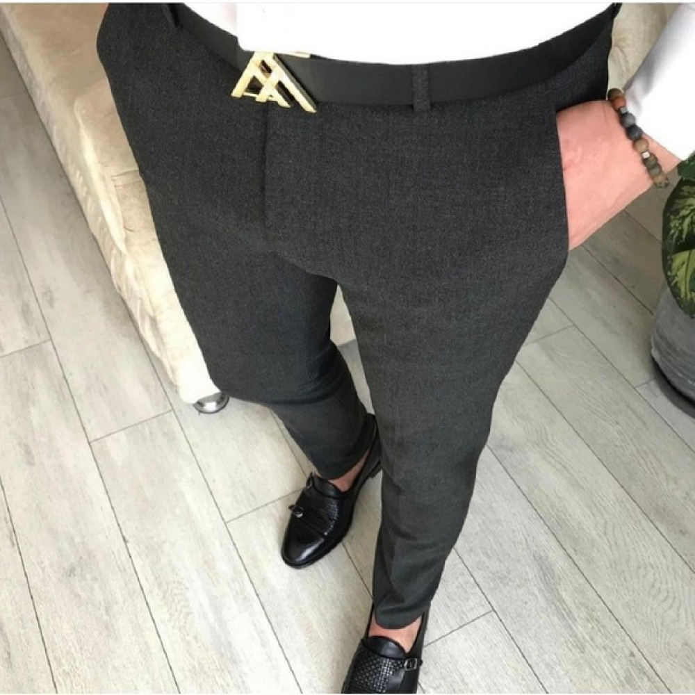 Dark Lavish Erkek Füme Italyan Kesim Slim Fit Kumaş Pantolon Erkek Pantolon Fiyatı