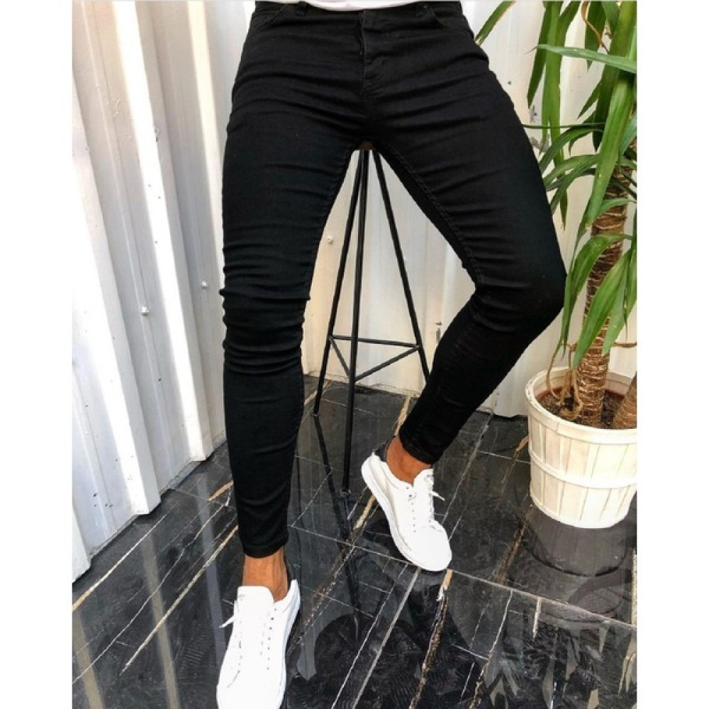 Dark Lavish Erkek Siyah Jean Italyan Kesim Likralı Denim Skinny Kot pantolon Erkek Jeans / Kot Pantolon Fiyatı