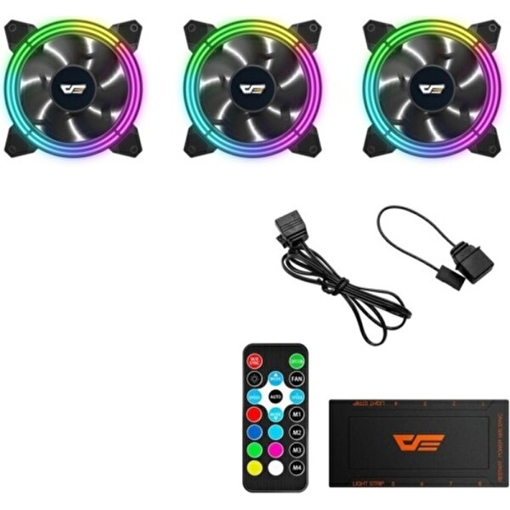 DarkFlash CF11 Pro 3Pin A-RGB 3x12CM Fan Kit (3'lü) + Kontrolcü + Uzaktan Kumanda Soğutucular Fiyatı