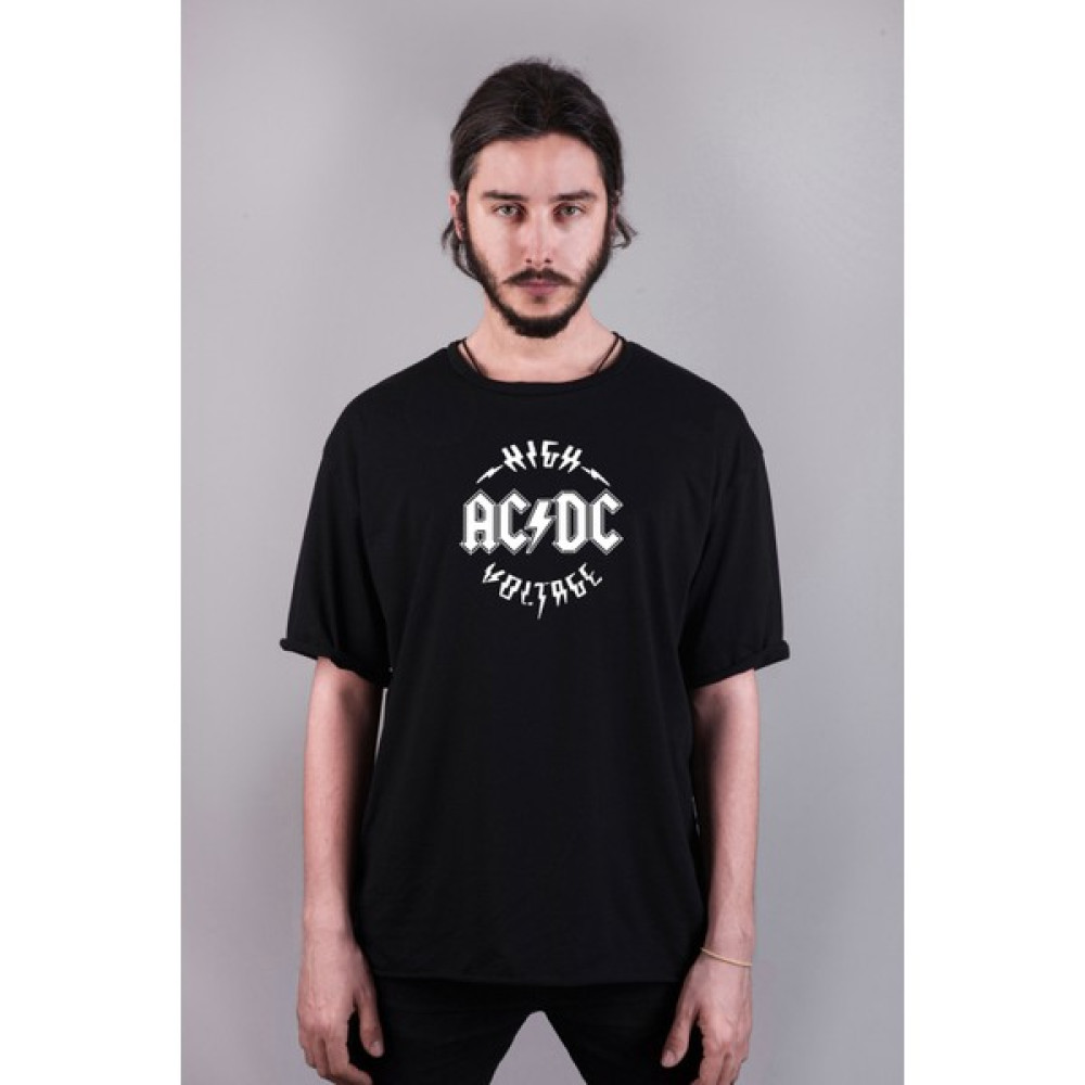 Darkia Ac Dc High Voltage Tasarım Baskılı Oversize Unisex Tişört Erkek T-shirt Fiyatı