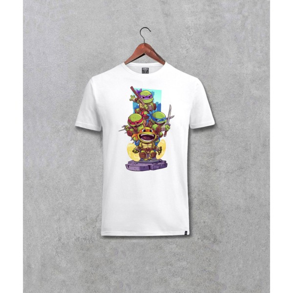 Darkia Ninja Kaplumbağalar Turtles Baskılı Unisex Beyaz Tişört Erkek T-shirt Fiyatı