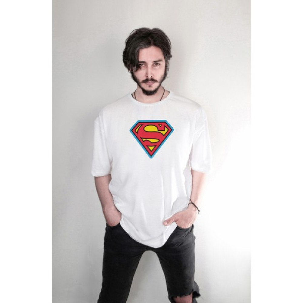 Darkia Superman Süpermen Kahraman Özel Tasarım Baskılı Oversize Unisex Tişört Erkek T-shirt Fiyatı