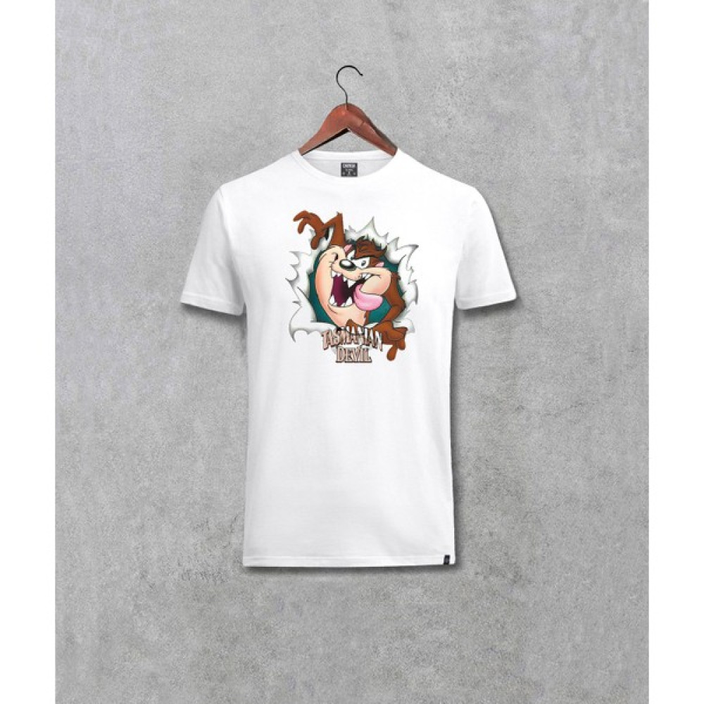 Darkia Tazmanya Canavarı Baskılı Beyaz Tişört Erkek T-shirt Fiyatı