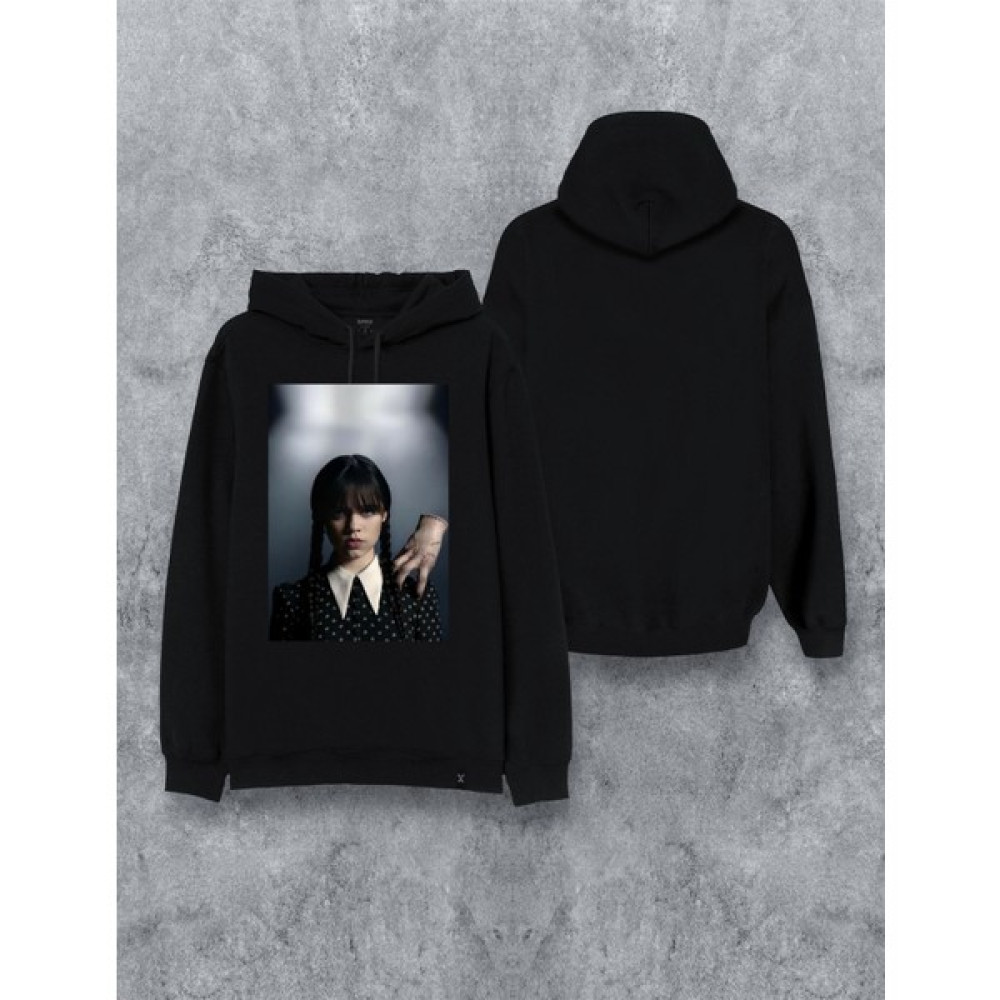 Darkia Wednesday Sevilen Karakteri Wednesday Addams Özel Tasarım Baskılı Kapşonlu Unisex Sweatshirt Erkek Sweatshirt Fiyatı