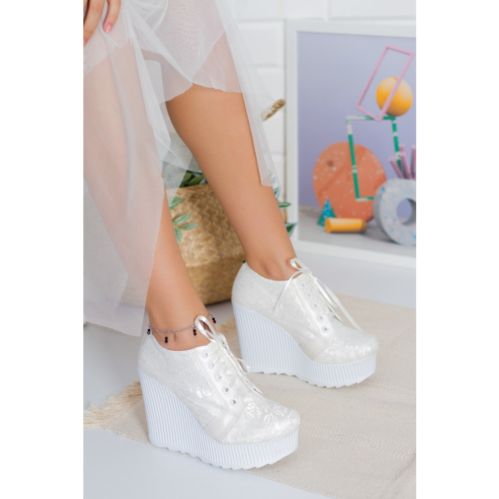 DARUGA Dolgu Topuklu Yüksek Gelinlik Converse Abiye Ayakkabı 37 Beden Abiye Ayakkabılar Fiyatı