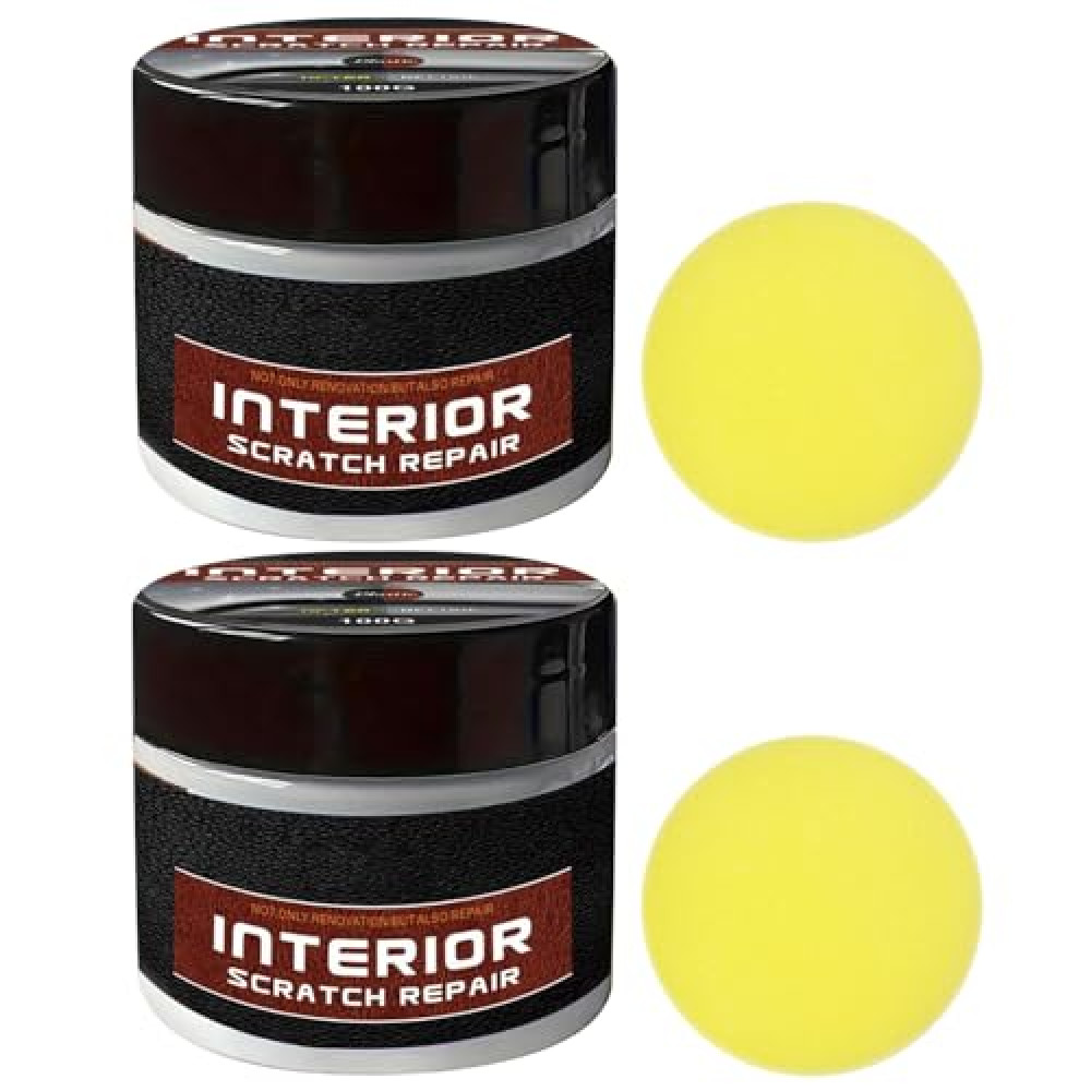 Dashboard Restorer for Car Interior, Portable Scratch Repair Wax, UV Protection Scratch Repair Kit, Car Interior Scratch Remover, Suitable for Minor Scratch Repair All Vehicles(2pcs)
