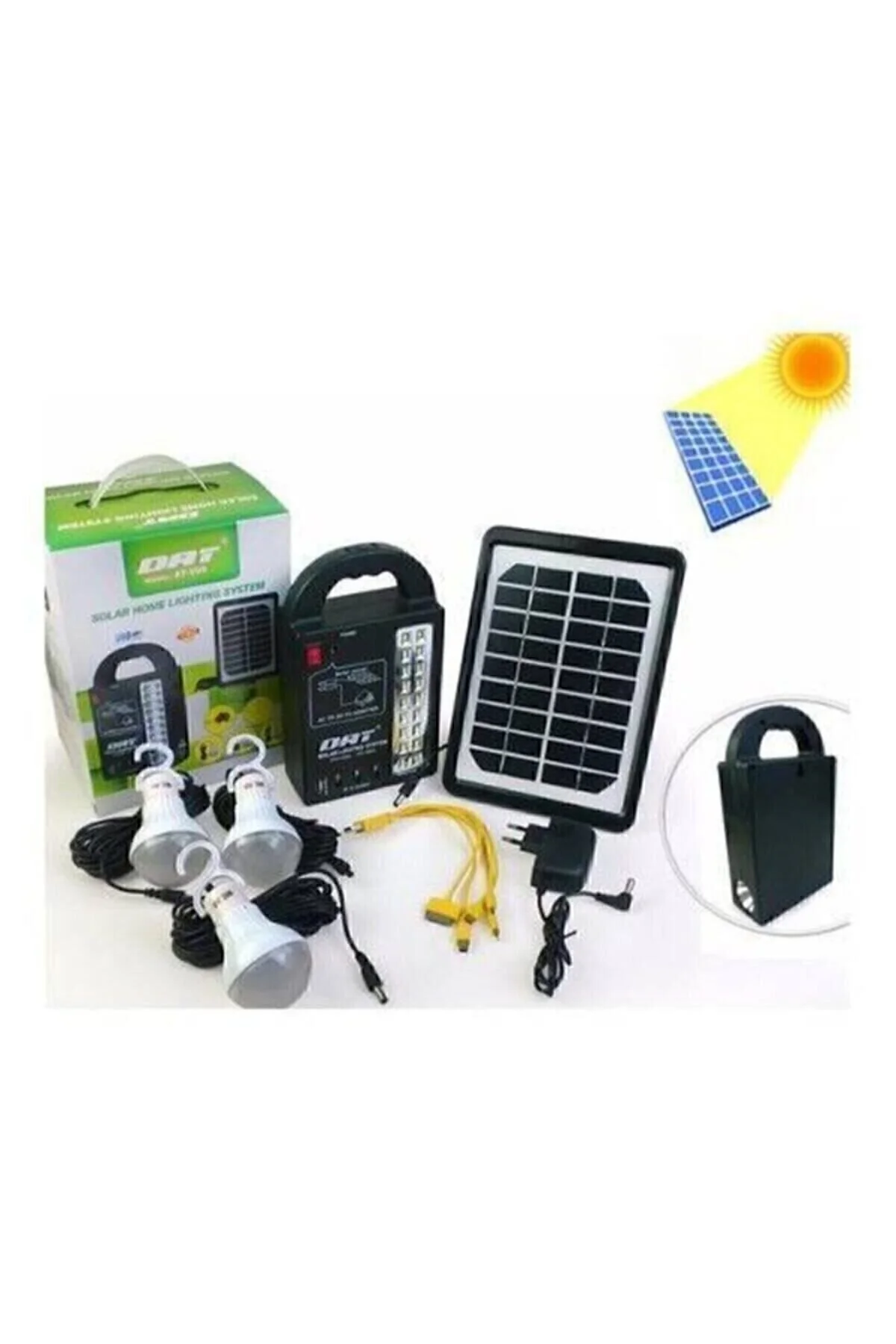 DAT At- Solar Güneş Enerjili Aydınlatma Sistemi Kamp Lambası 3 Adet Lambalı En İyi Fiyat" Elektrik ve Aydınlatma Fiyatı