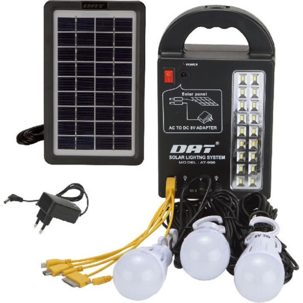 Dat Solar Güneş Enerjili Aydınlatma Sistemi 3 Ampül Şarjlı Telefon Şarj Kablolu Işıldak Elektrik ve Aydınlatma Fiyatı