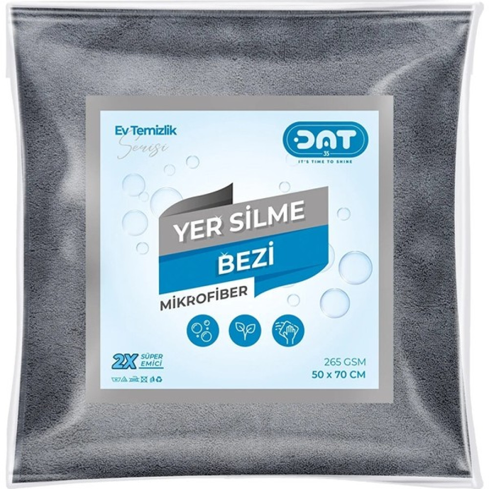 Dat35 50X70CM GRİ Sıkılması Rahat Büyük Boy Mikrofiber Yer Silme Bezi Süper Emici Temizlik Bezi 265GSM Temizlik Malzemeleri Fiyatı