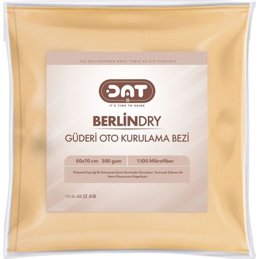 Dat35 Berlindry 50X70CM %100 Mikrofiber Güderi Oto Kurulama Bezi Araç Cam Kaporta Temizlik Bezi 300GSM Oto Genel Temizlik Fiyatı
