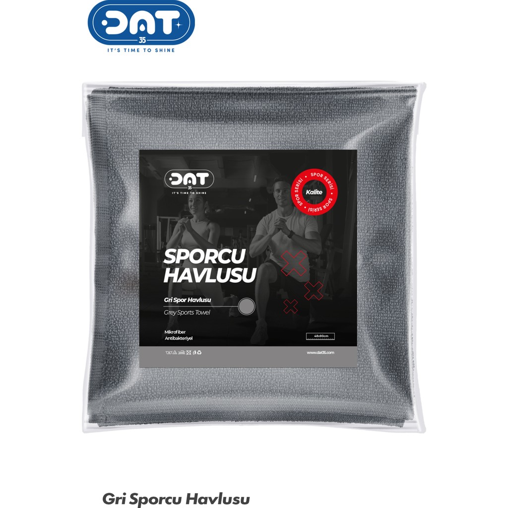 Dat35 Gri Sporcu Antreman Havlusu Microfiber Gym Fitness Boks Tenis Spor Havlusu 48X90CM El / Yüz Havlusu Fiyatı