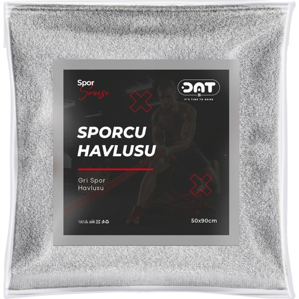 Dat35 Gri Sporcu Havlusu Gym Fitness Plates Boks Tenis Spor Havlusu %100 Pamuk 50 x 90 cm - 50 x 90 cm El / Yüz Havlusu Fiyatı