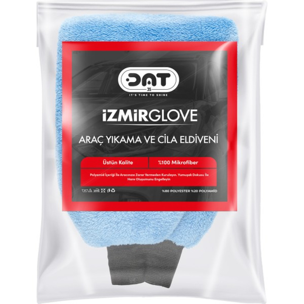 Dat35 Izmirglove Mavi Mikrofiber Oto Yıkama ve Araç Pasta Cila Eldiveni Araba Temizlik Bezi Oto Bakım Bezleri Fiyatı
