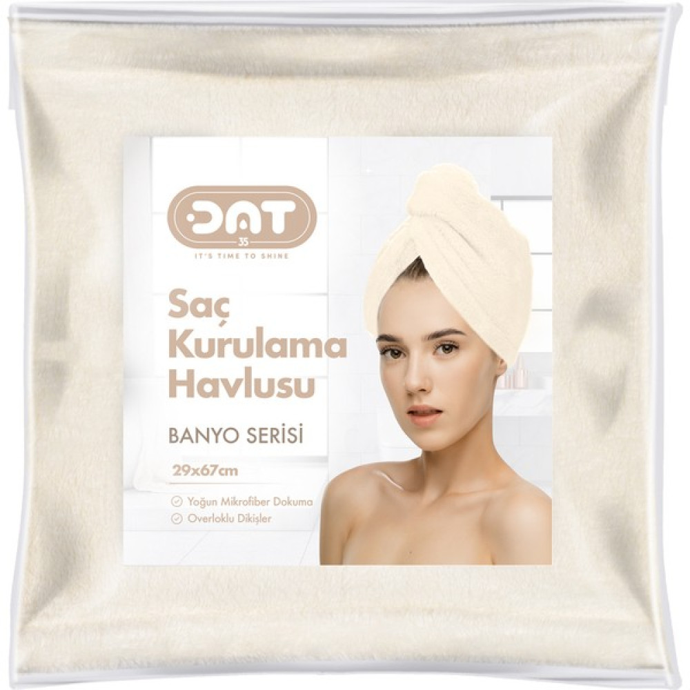 Dat35 Mikrofiber Extra Yumuşak Saç Havlusu Saç Bonesi Plaj Deniz Havuz Banyo Saç Kurutma Baş Havlu Bone - Bej - S - L Banyo Havlusu Fiyatı