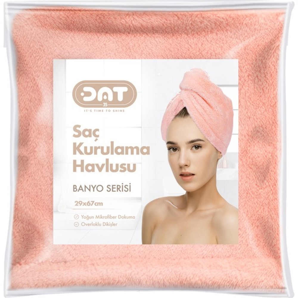 Dat35 Mikrofiber Extra Yumuşak Saç Havlusu Saç Bonesi Plaj Deniz Havuz Banyo Saç Kurutma Baş Havlu Bone - Pembe - S - L Banyo Havlusu Fiyatı