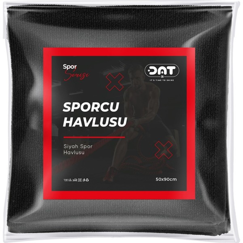 Dat35 Siyah Sporcu Havlusu Gym Fitness Plates Boks Tenis Spor Havlusu %100 Pamuk 50 x 90 cm El / Yüz Havlusu Fiyatı