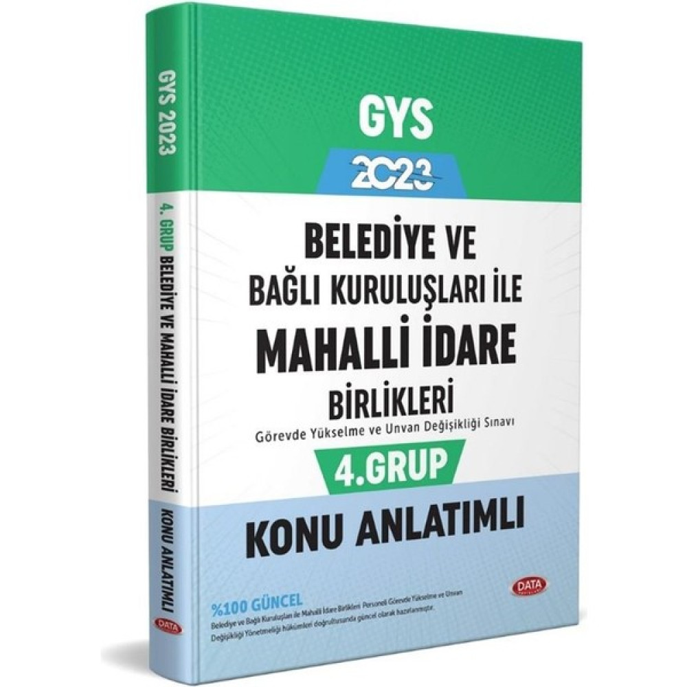 DATA 2023 Belediye ve Bağlı Kuruluşları Ile Mahalli Idare Birlikleri 4. Grup Konu Anlatımlı Data Kaynak Kitapları Fiyatı