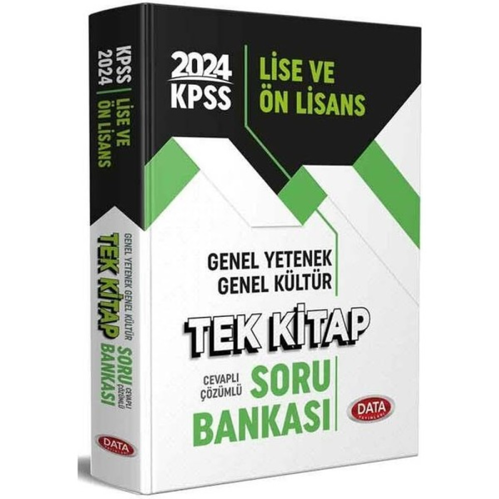 DATA 2024 Kpss Lise ve Önlisans Cevaplı Çözümlü Tek Kitap Soru Bankası Data Yayınları Ders Sınav Kitapları Fiyatı