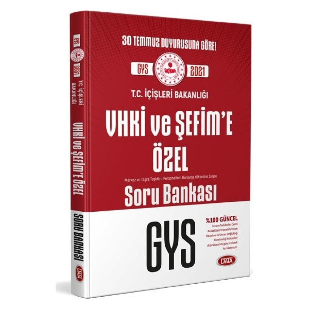 Data Yayınları 2021 Içişleri Bakanlığı Vhki ve Şefim'e Özel Gys Soru Bankası Görevde Yükselme Sınavları Kitapları Fiyatı