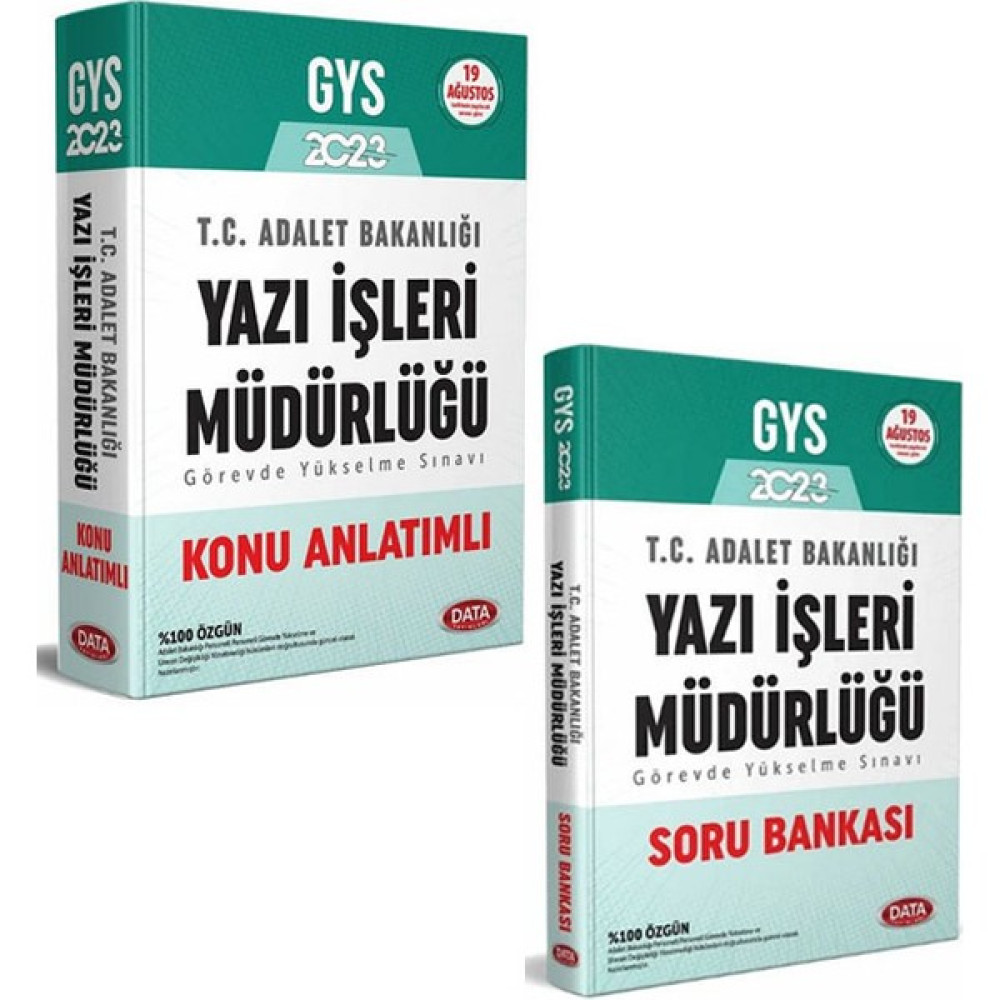 Data Yayınları 2023 GYS Adalet Bakanlığı Yazı İşleri Müdürlüğü Konu Anlatımlı Soru Bankası Seti Görevde Yükselme Sınavları Kitapları Fiyatı