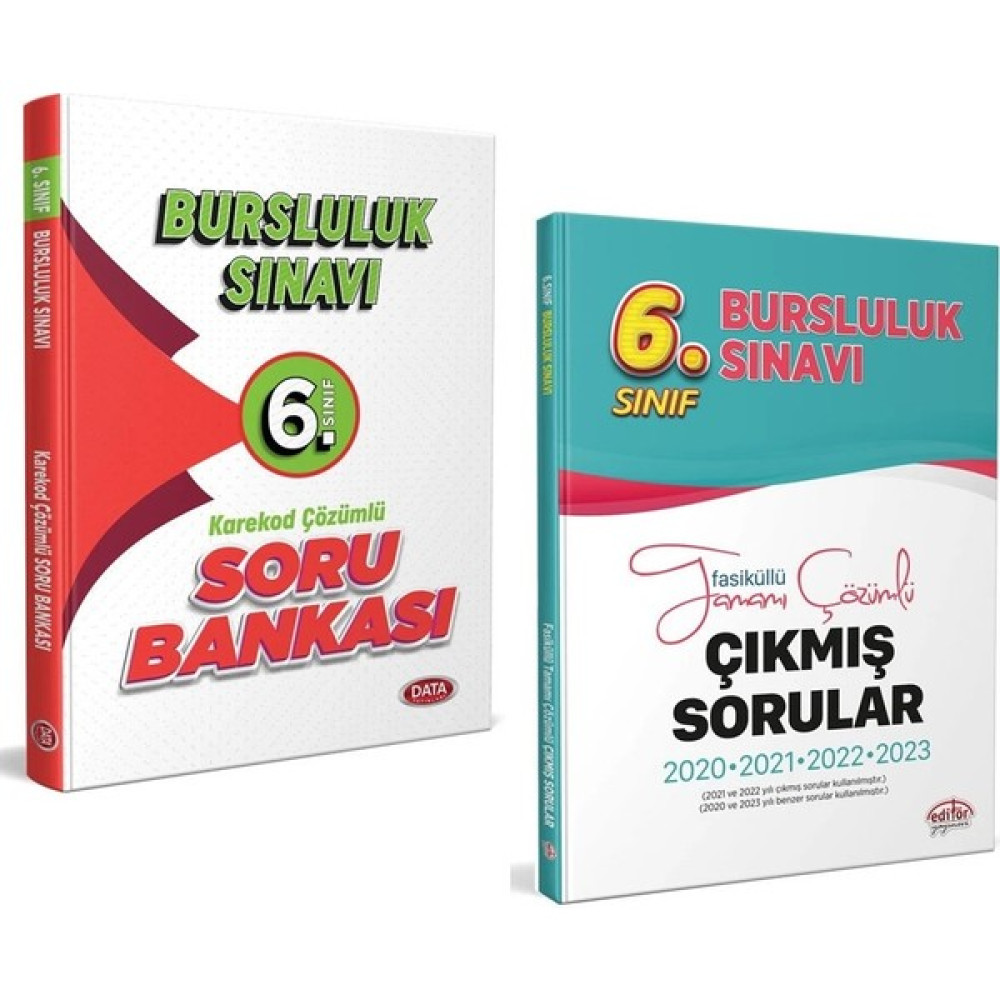 Data Yayınları 6. Sınıf Bursluluk Sınavı Soru Bankası - Editör Yayınları Tamamı Çözümlü Çıkmış Sorular Tüm Dersler Fiyatı