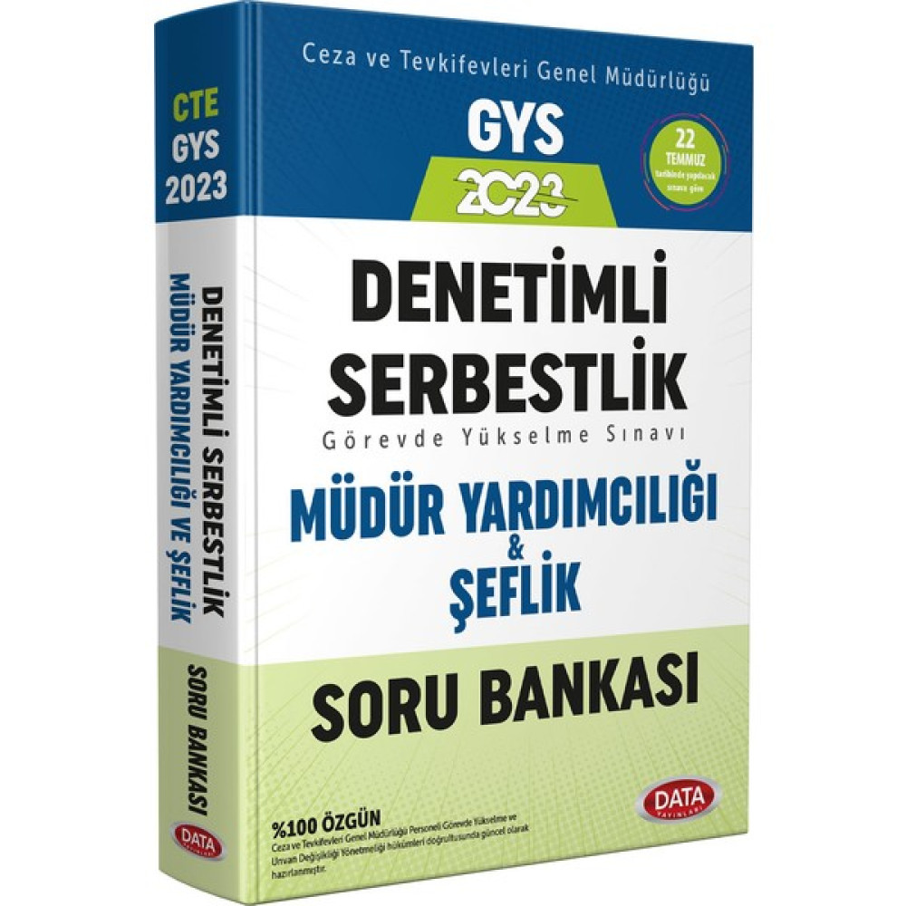 Data Yayınları Ceza ve Tevkifevleri Genel Müdürlüğü Denetimli Serbestlik Müdür Yardımcılığı & Şeflik Gys Soru Bankası 2023 Eğitim Setleri Fiyatı