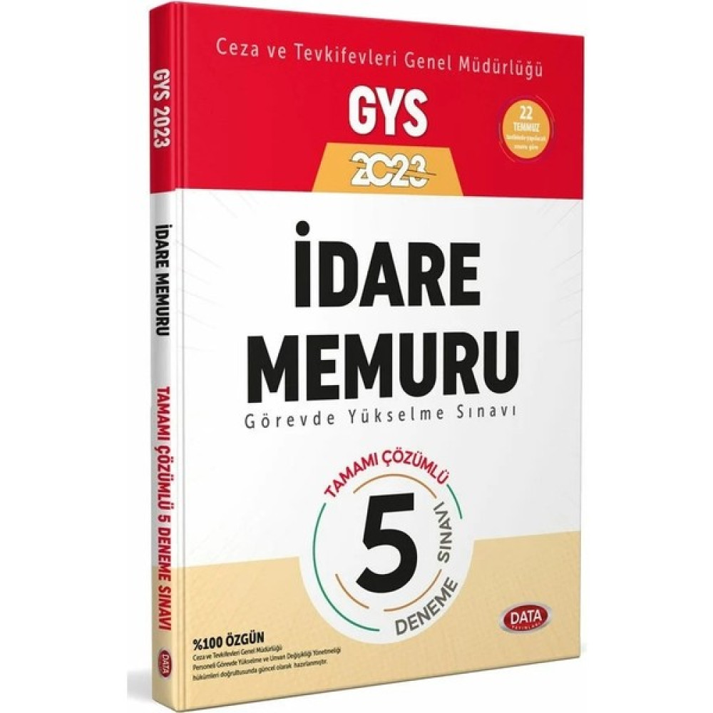 Data Yayınları Ceza ve Tevkifevleri İdare Memuru GYS Tamamı Çözümlü 5 Deneme Sınavı 2023 Görevde Yükselme Sınavları Kitapları Fiyatı