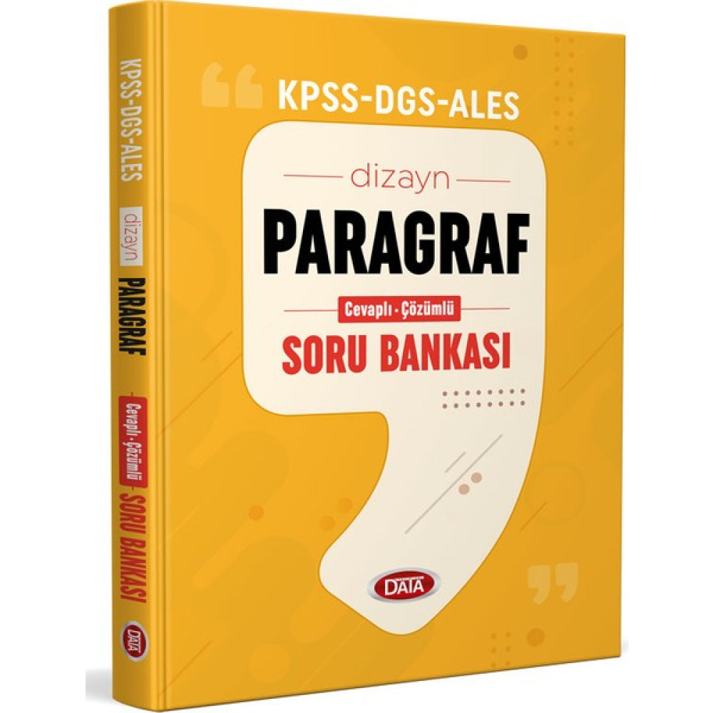 Data Yayınları KPSS ALES DGS Dizayn Yeni Nesil Sorularla Paragraf Soru Bankası (Cevaplı – Çözümlü) ALES Fiyatı