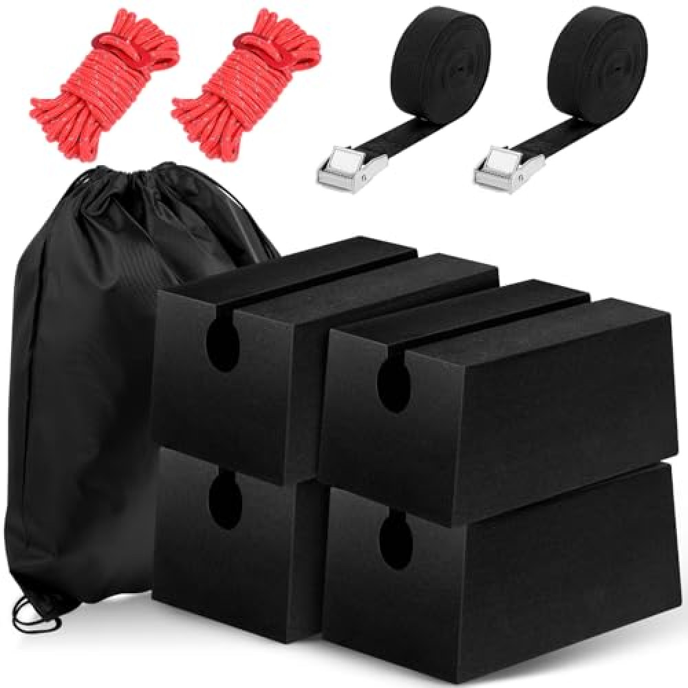 Datanly Universal Canoe Carrier Kit 6.7 Inch Foam Block Car Top Roof Carrier Kit Kayak Rack Canoe Rack Accessories Soft Roof Rack Pads for Standard Replacement Car Top Roof Racks Pads with Tie-Downs
