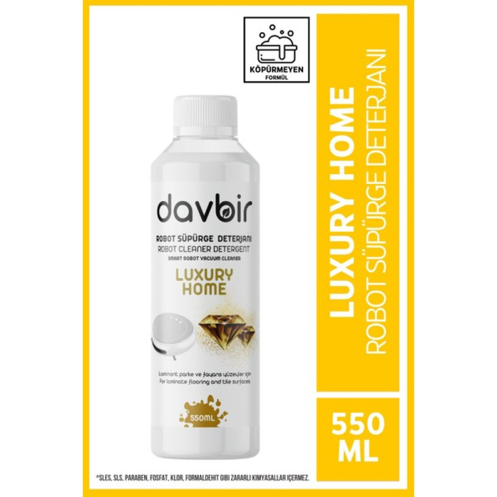 Davbir Luxury Home Kokulu Akıllı Robot Süpürge Deterjanı,Sprey Mop Deterjanı,Yüzey Temizleyici 550ml Parlatıcı ve Temizleyiciler Fiyatı