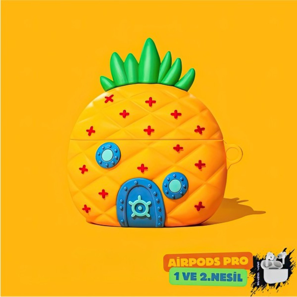 Davi Center AİRPODS Pro 1/2. Nesil Uyumlu Sünger Bob Ananas Ev Kılıf Cep Telefonu Aksesuarı Fiyatı