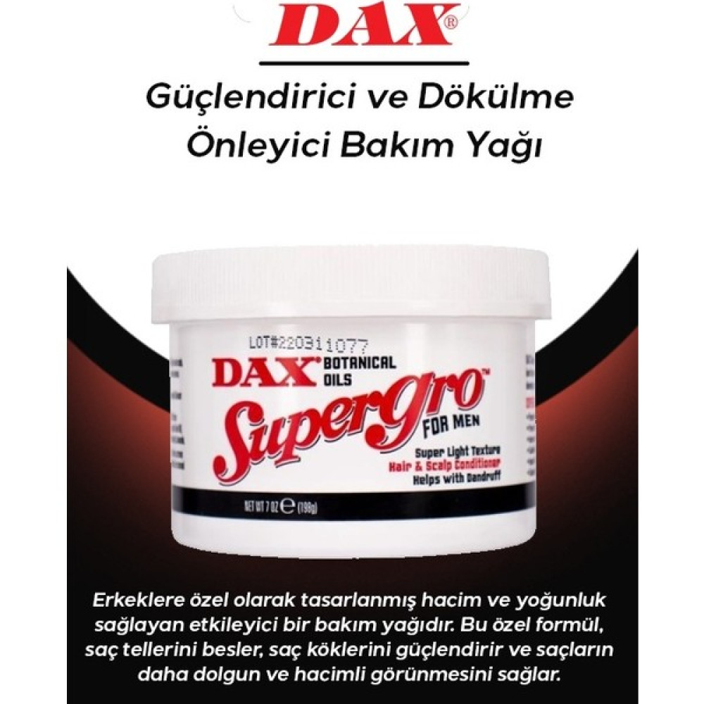 Dax For Men Erkeklere Özel Hacim ve Yoğunluk Sağlayan Bakım Yağı 198GR Saç Bakım Maskeleri & Serumlar & Spreyler Fiyatı