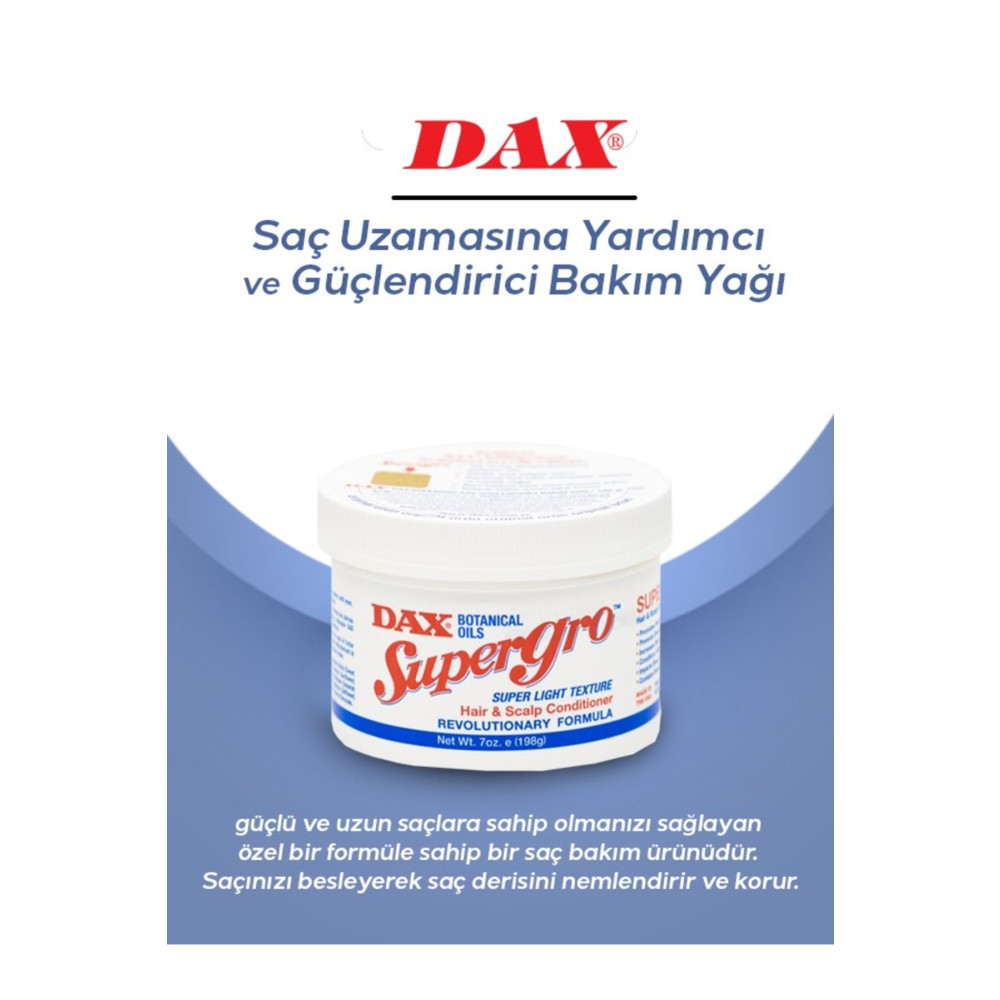 Dax Supergro 198 Gr - Yavaş Uzayan Saçlara Özel Saç Bakım Yağı Saç Bakım Maskeleri & Serumlar & Spreyler Fiyatı