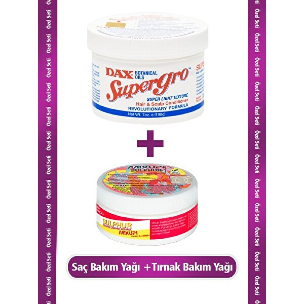 DAX Supergro Saç Bakım 198 gr + Mixup Sulphur Tırnak Bakım 56 gr Saç Bakım Maskeleri & Serumlar & Spreyler Fiyatı