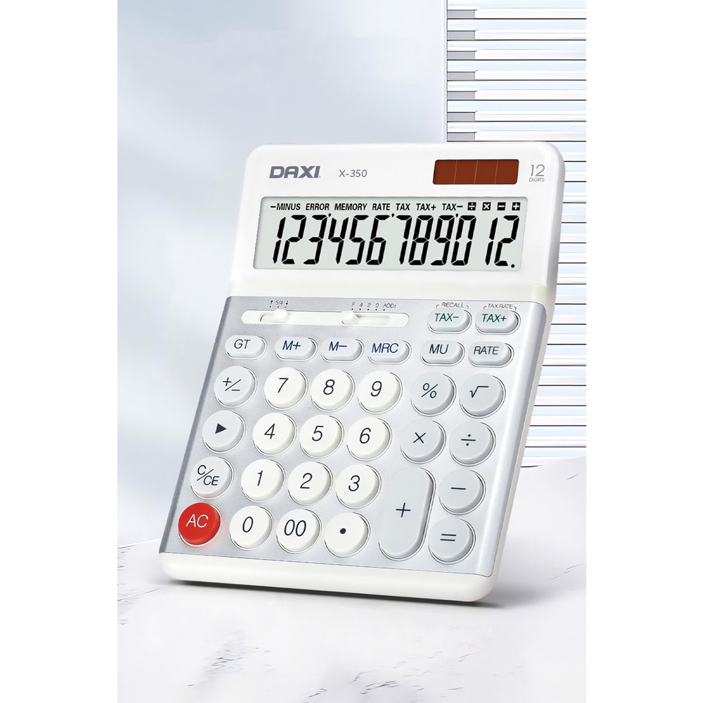 Daxi X-350 Beyaz 12 Haneli Hesap Makinesi Yüksek Çözünürlüklü LCD Ekran, Tax Fonksiyonlu Hesap Makinesi Fiyatı